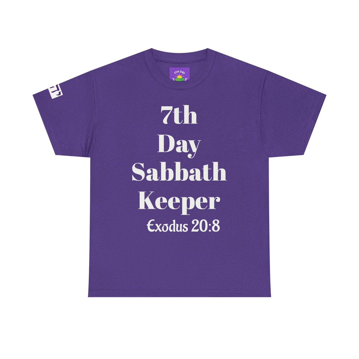7th Day Sabbath keeper with Hebrew letters on sleeve T-shirt