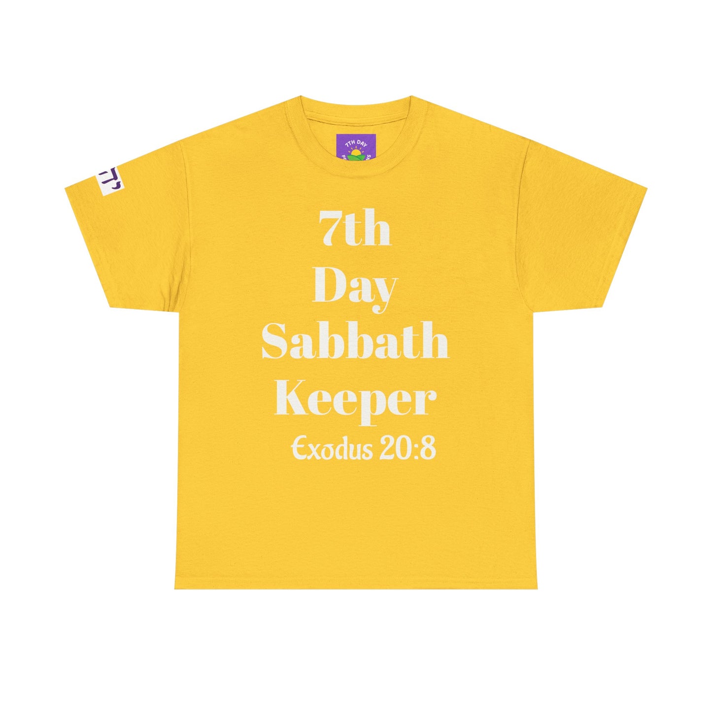 7th Day Sabbath keeper with Hebrew letters on sleeve T-shirt