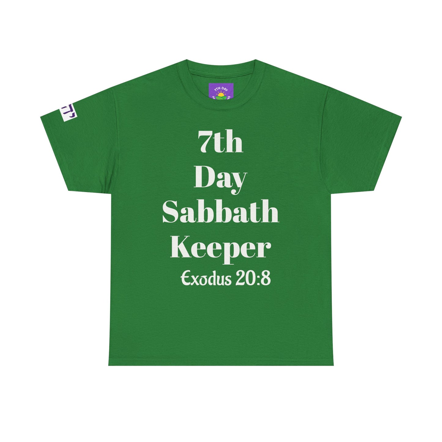 7th Day Sabbath keeper with Hebrew letters on sleeve T-shirt