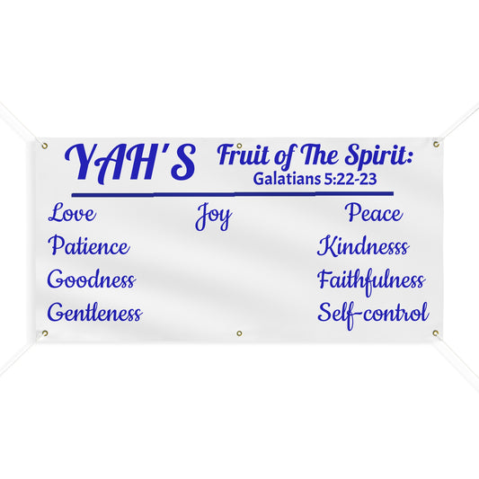 Fruit of The Spirit (white) outdoor vinyl banner