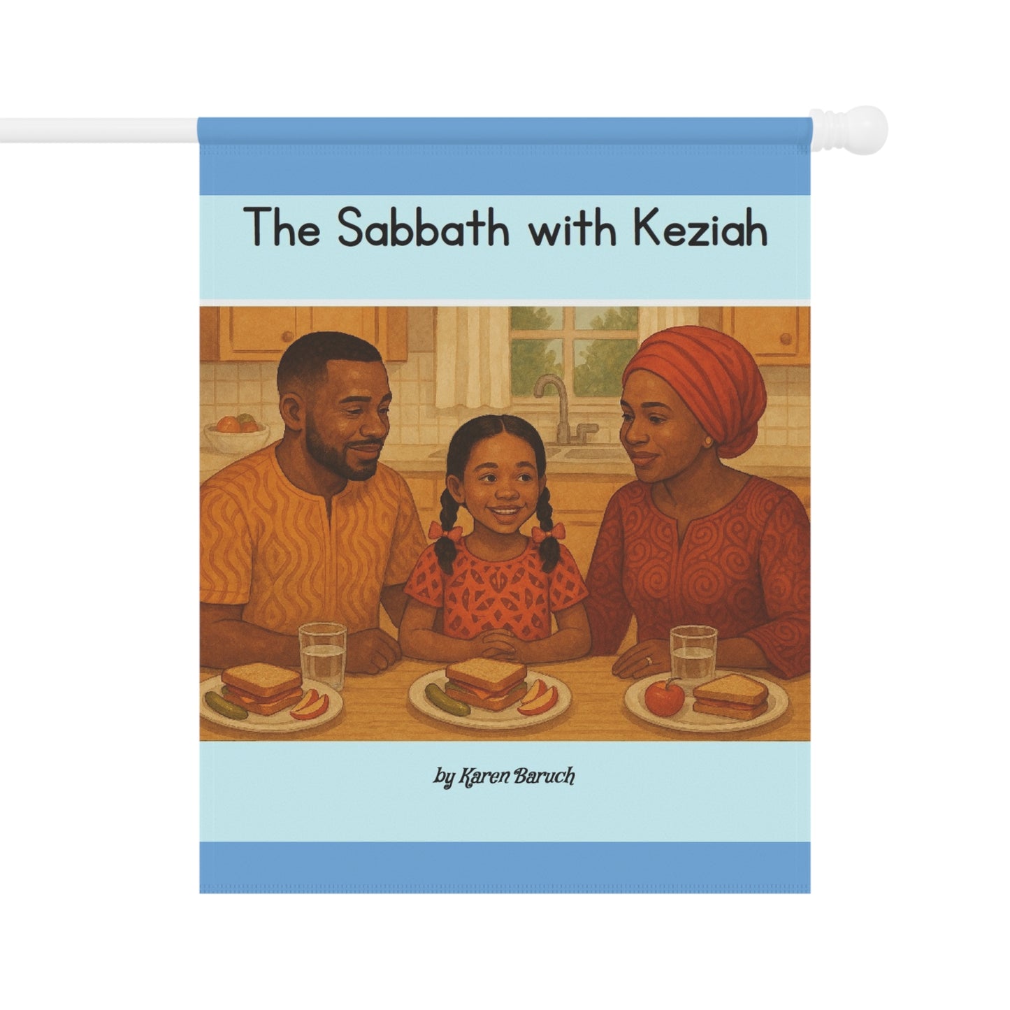 The Sabbath with Keziah (Hebrew family) Banner, Flag, Religious Decor