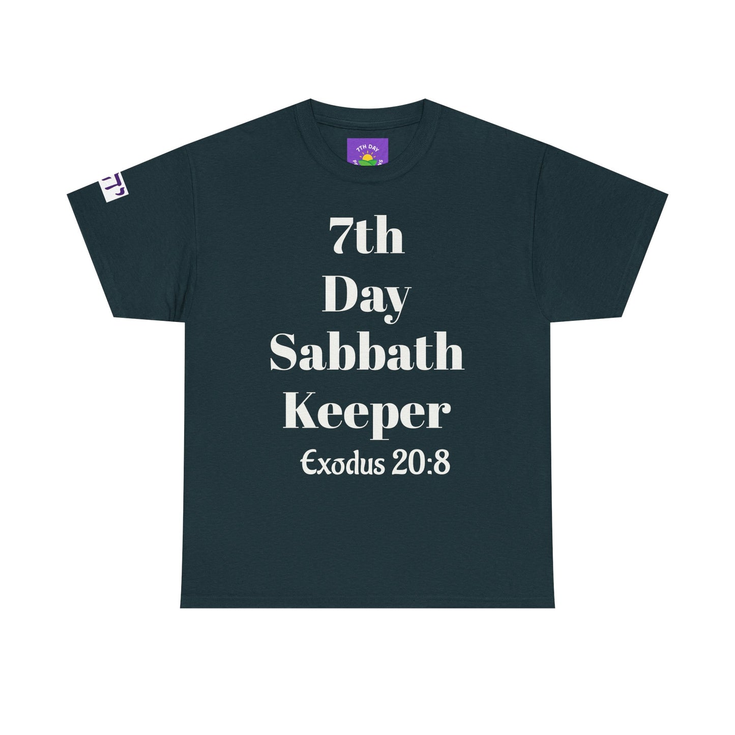 7th Day Sabbath keeper with Hebrew letters on sleeve T-shirt