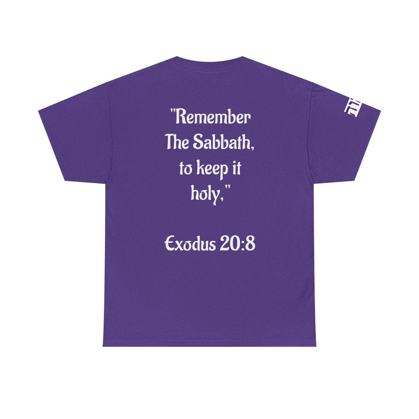 7th Day Sabbath keeper with Hebrew letters on sleeve T-shirt