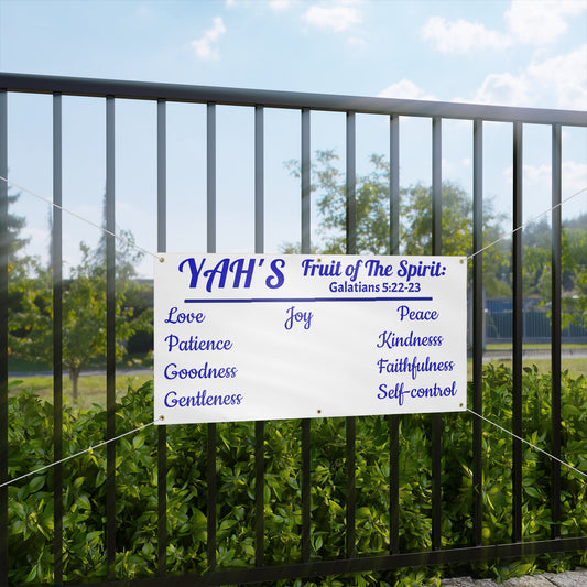 Fruit of The Spirit  (white) outdoor vinyl banner