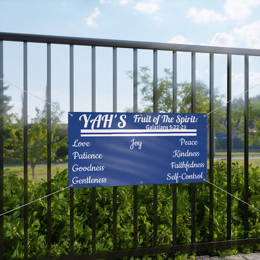 Fruit of The Spirit (blue)  outdoor vinyl banner