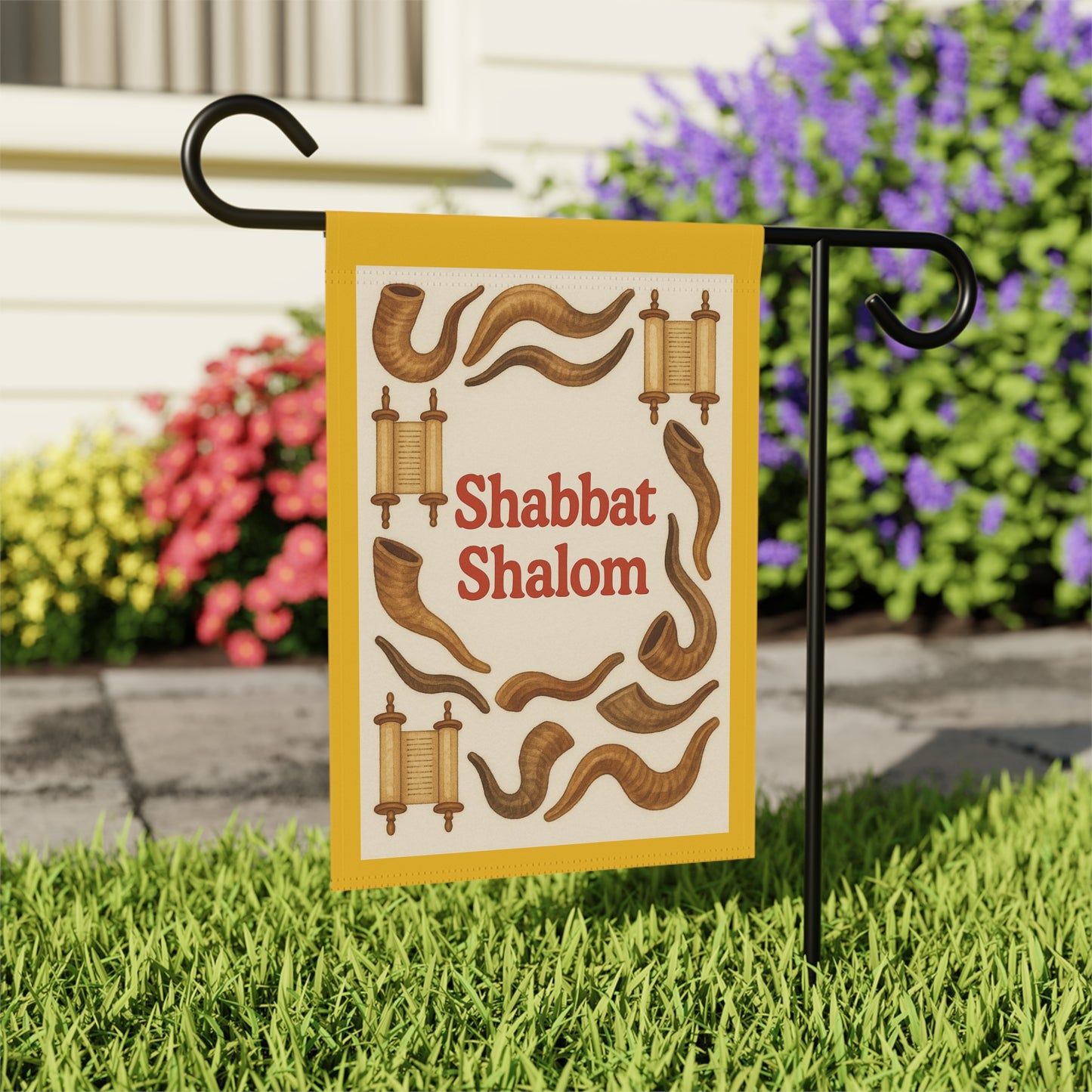 Shabbat Shalom Banner, Flag, Religious Decor