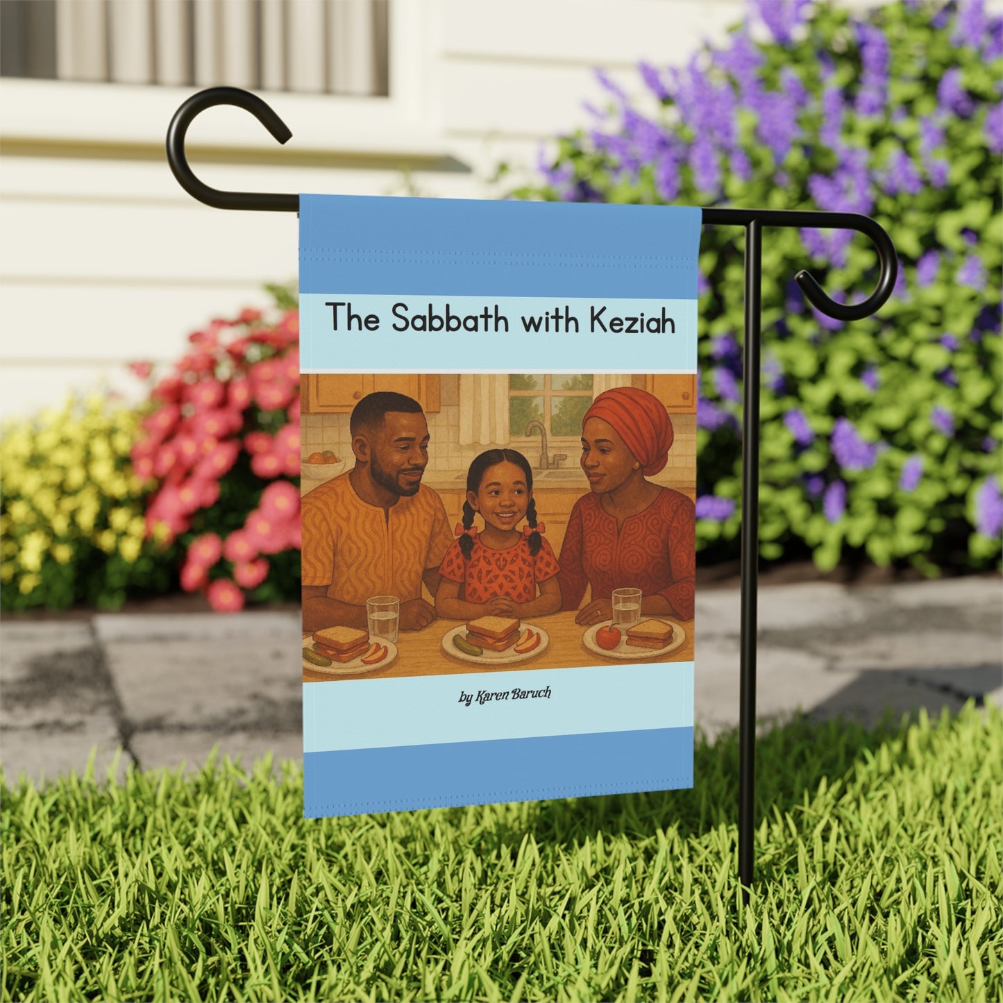 The Sabbath with Keziah (Hebrew family) Banner, Flag, Religious Decor