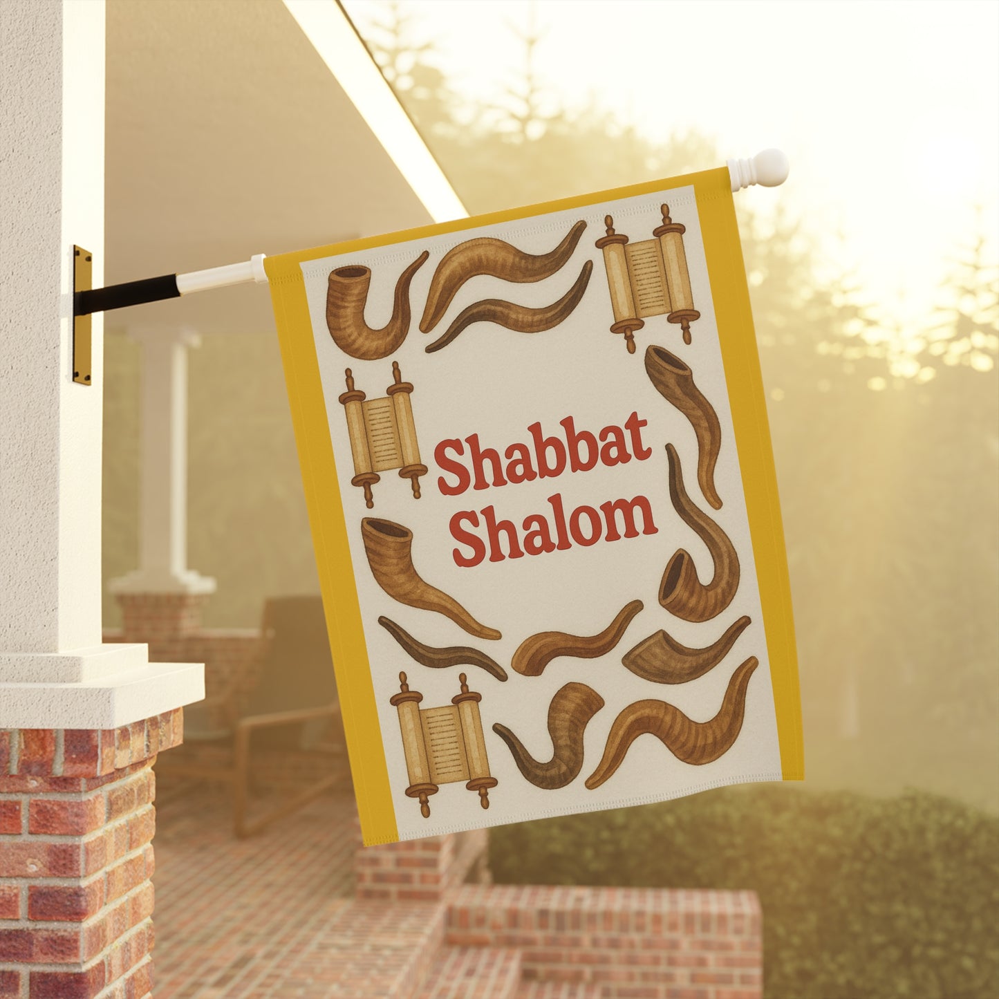 Shabbat Shalom Banner, Flag, Religious Decor