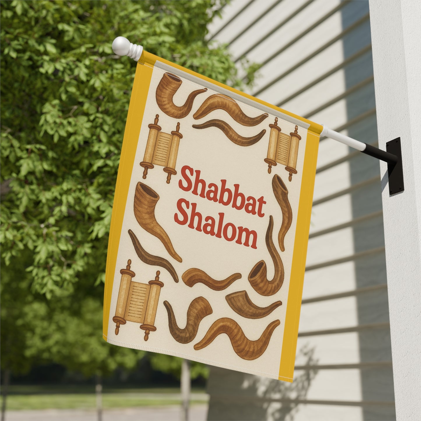 Shabbat Shalom Banner, Flag, Religious Decor