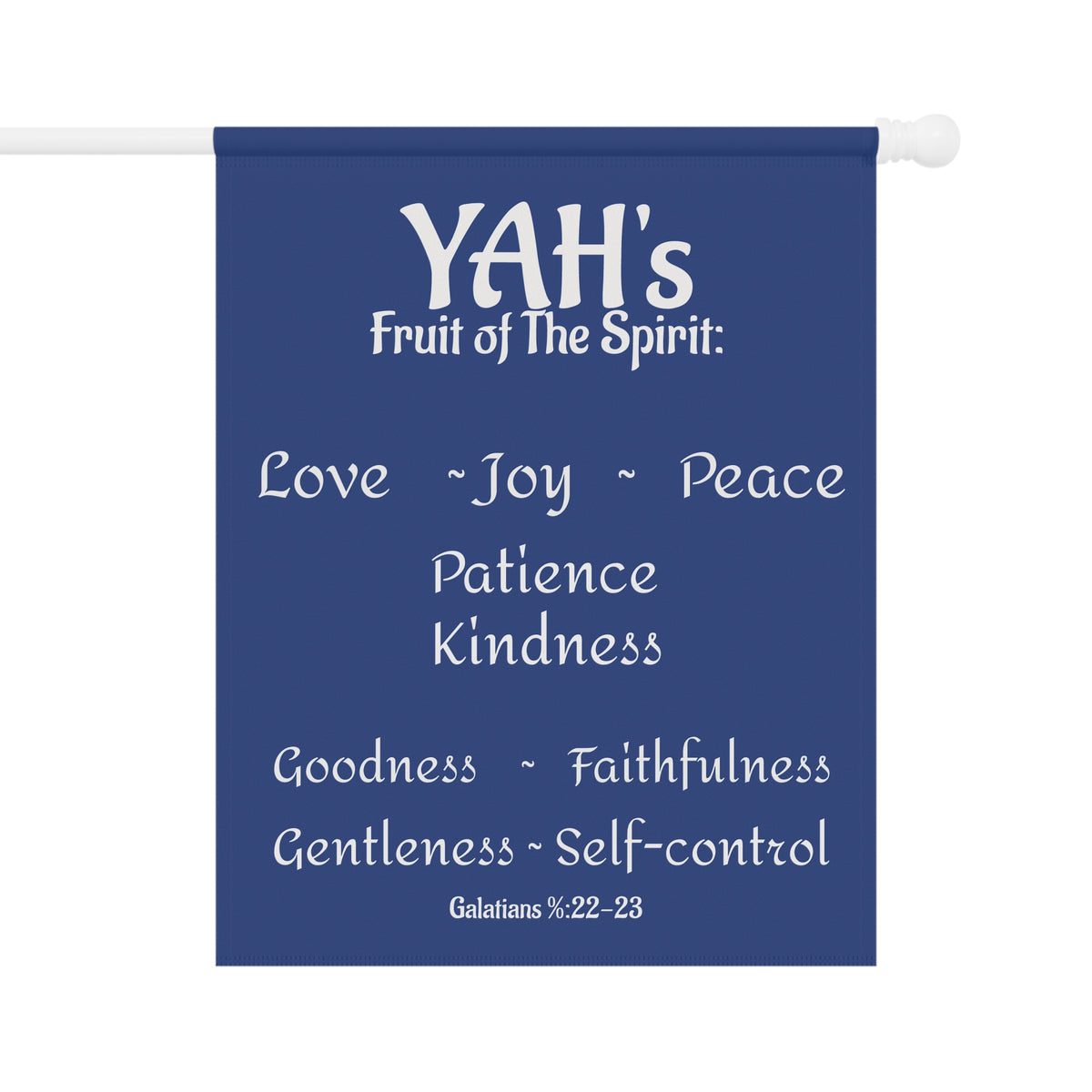 Fruit of The Spirit (blue & white Garden Banner, Garden Flag, Religious Home Decor)