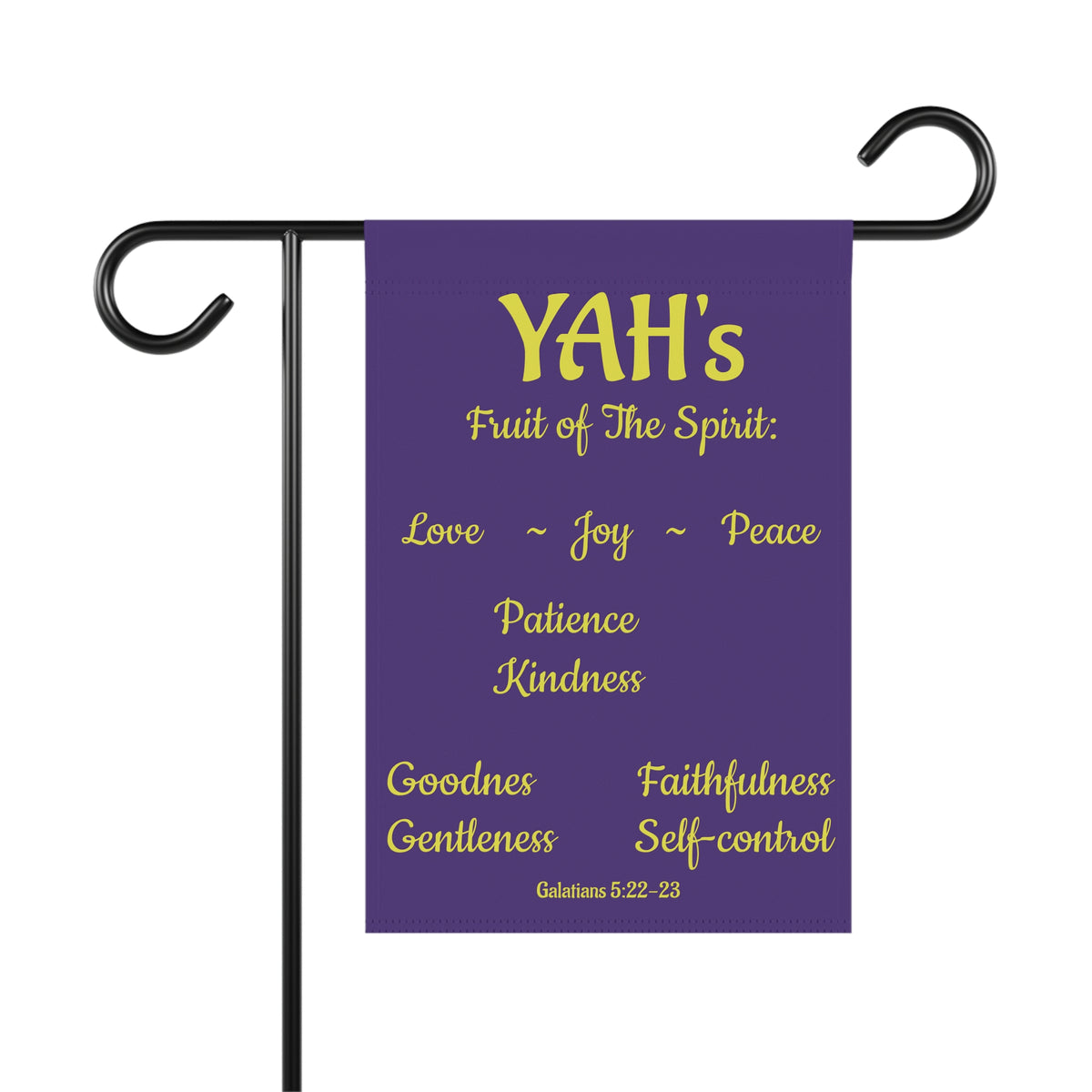 Fruit of The Spirit (purple & gold Garden Banner, Garden Flag, Religious Home Decor)