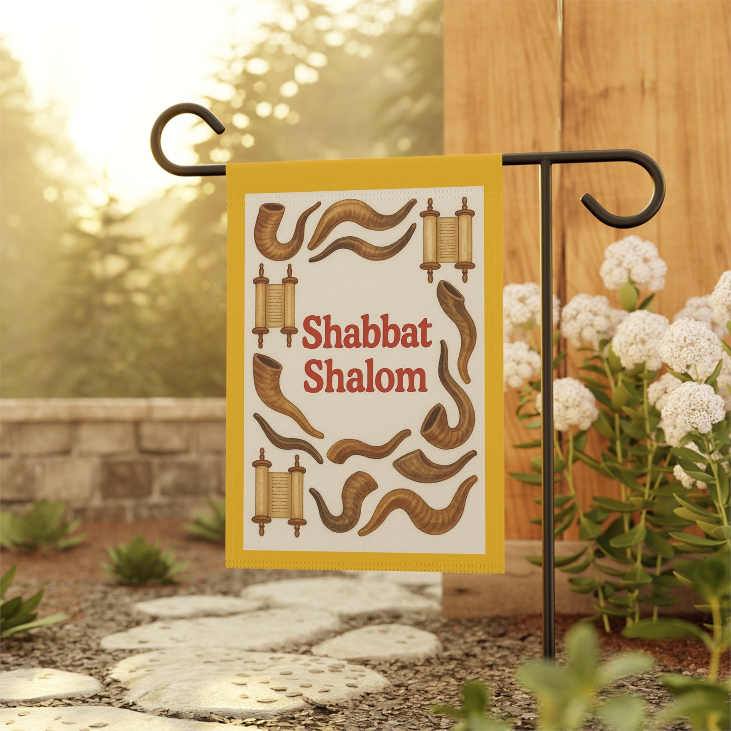 Shabbat Shalom Banner, Flag, Religious Decor